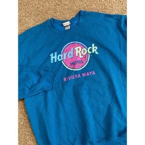 Vintage‎ Hard Rock Hotel Sweatshirt Mens XL Blue Riviera Maya Crew Neck 90s